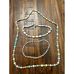Vintage Necklaces Quartz & Resin lot‎ Of 3
